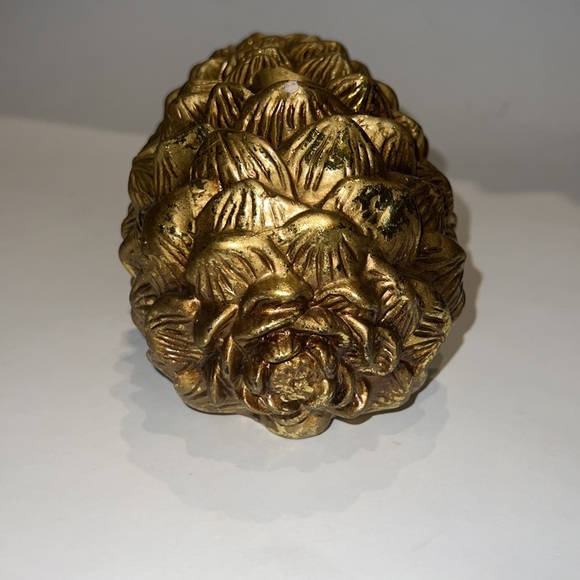 Pinecone 3 Candle Holder Gold Holiday - Picture 3 of 7